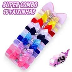 Kit 10 Mini laços de bebê Lacinhos de Bebê laços de cabelo infantil Faixinha Tiarinha Rn Menina | Acessório Infantil
