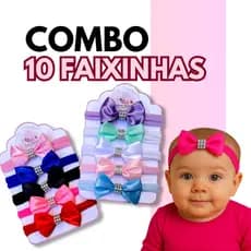 Kit 10 Laços de Bebê | Lacinhos de Bebê Delicados | Laços de Cabelo Infantil para Meninas RN a 12 Meses