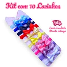 Kit 10 Mini Lacinhos de Bebê Menina  laços de bebê laços de cabelo infantil Faixinha Tiarinha Rn | Acessório Infantil