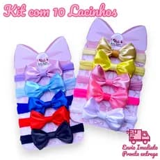 Kit 10 Mini Lacinhos de Bebê laços de bebê laços de cabelo infantil Menina Faixinha Tiarinha Rn | Acessório Infantil
