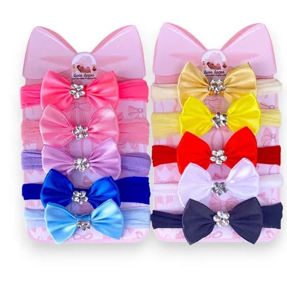Kit 10 Mini Lacinhos de Bebê  laços de bebê laços de cabelo infantil Faixinha Tiarinha Rn Menina | Acessório Infantil