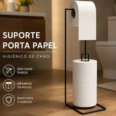 Suporte Porta Papel Higiênico Organizador de Rolos Banheiro de Chão Resistente Moderno