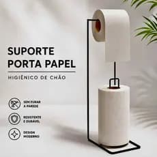Suporte Papel Higiênico Porta Rolos Banheiro Organizador de Chão Resistente Moderno