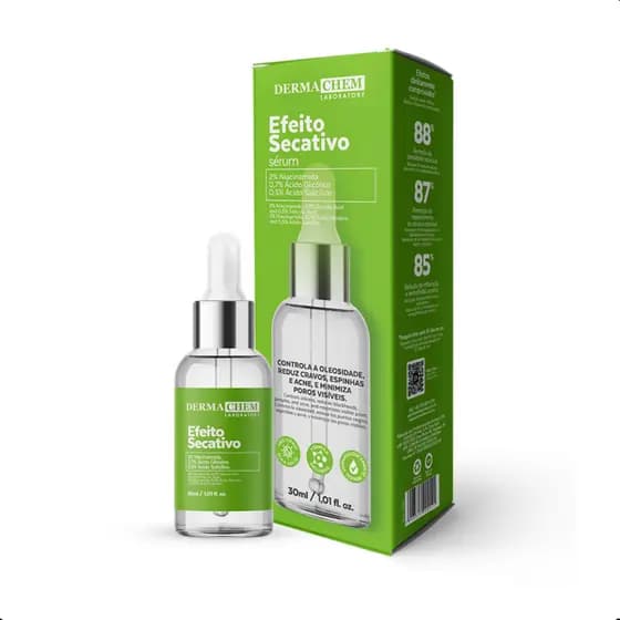 Sérum Facial Efeito Secativo Tratamento Acne oleosidade 30ml - Dermachem Niacinamida + Ácido Salicílico
