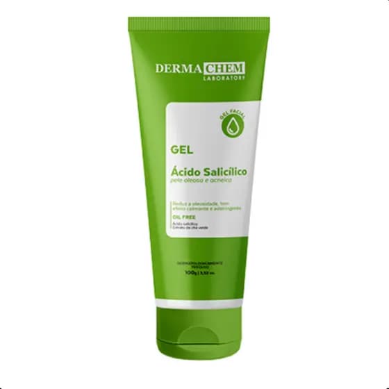 Gel Antioleosidade Dermachem 100g – Ácido Salicílico, Controle de Oleosidade | Ideal para Pele Acneica e Poros Abertos