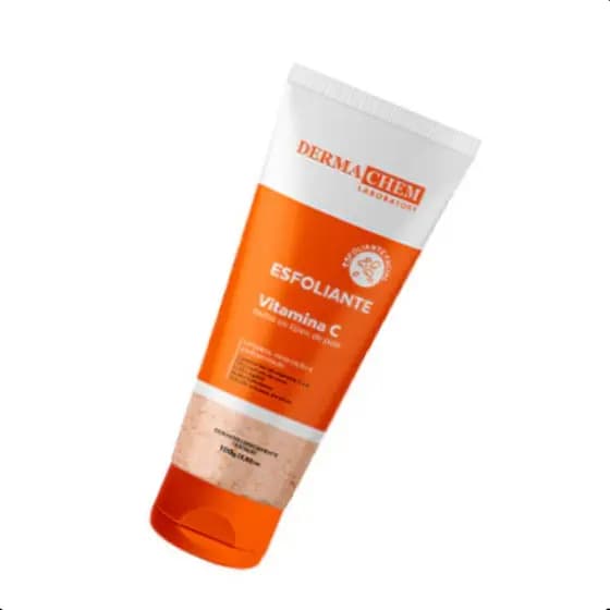 Gel Esfoliante Facial Vitamina C Dermachem 100g – Anti-idade, Clareador e Hidratante com Esferas Naturais