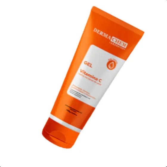 Gel Anti-idade Vitamina C Dermachem 100ml – Redução de Linhas, Firmeza e Rejuvenescimento Pele Normal Textura Leve