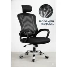 Cadeira Ergonômica De Escritório Com Encosto Mesh Respirável Giratória Home Office Gamer Presidente Rodinhas Cromada