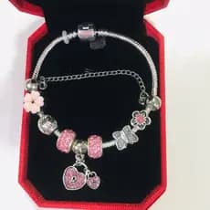 Pulseira de prata feminina presente fashion/cor aleatória
