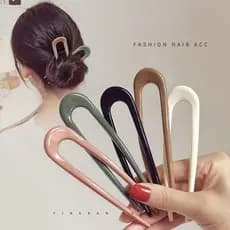 Grampo De Cabelo Em Forma De U Vintage De Ácido Acético, Acessórios De Cabelo Para Coque De Chignon Feminino
