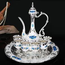 Conjunto de vinho branco copo de vinho europeu Retro criativo presente casamento Metal russo garrafa de vinho decoração