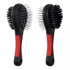 Escova Dupla Pet Cães Gatos Remove Pelo Penteia 18cm
