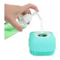 Escova Banho Para Pet Macia Silicone Porta Sabonete Shampoo