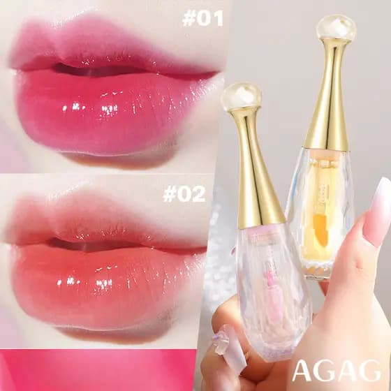 Batom Transparente Muda De Cor Cristal/Hidratante De Longa Duração À Prova D'água Para Mulheres