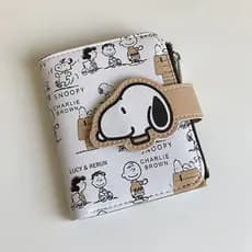 Snoopy Bolsa Anime Dos Desenhos Animados Carteira De Moedas Curta Alto Valor Bonito Zíper Estudante ID Titular Multi Slo