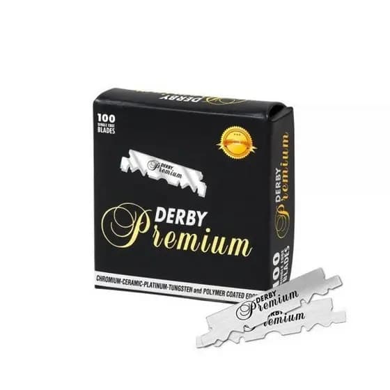 Lâminas de Barbear Inoxidável 1/2 Derby Premium 100 Lâminas