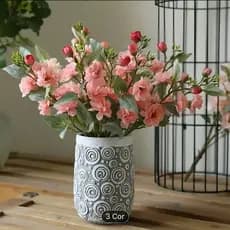 Bouquets Simulados Rosas Camélias Flores Artificiais Arranjos De Decoração De Mesa De Lar--5658