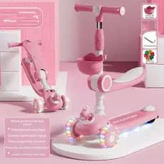 Scooter infantil de 3 rodas com base de eixo de luz LED--1717