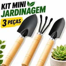 Kit Jardinagem Mini Jardim Conjunto 3 Peças Ferramentas Conjunto Horta Plantio Kits Pá Madeira 17cm