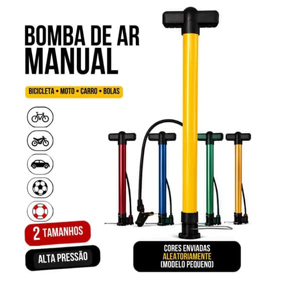 Bomba de Ar Manual Pneu Bicicleta Moto Bike Portátil Mini Válvula Americana Compacta