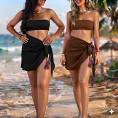 KIT 2 canga  Saída de Praia Ajustável Curta Premium (ENVIO IMEDIATO)