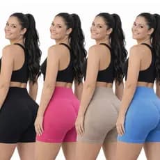 Kit 4 Short Levanta Bumbum Feminino Academia Yoga Fitness - ZERO TRANSPARENCIA