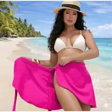 Saída de Praia Curta Transpassada Ajustável Feminina Pareô Envelope(ENVIO IMEDIATO)