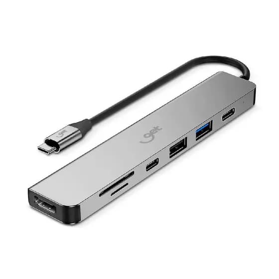 Hub Adaptador Get USB-C 7 em 1 USB-C USB 3.0 USB 2.0 SD HDMI