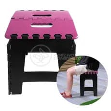 Banco Dobrável Multiuso Ar livre Camping Plástico Resistente Suporta até 100KG Banqueta Rosa
