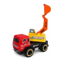 Brinquedo Mini Caminhão Escavadeira Colorido Braço Articulado Veículo de Construção - Vermelho