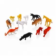 Kit 12 Animais Selvagens Coleção de Brinquedos da Selva - Wild Animal