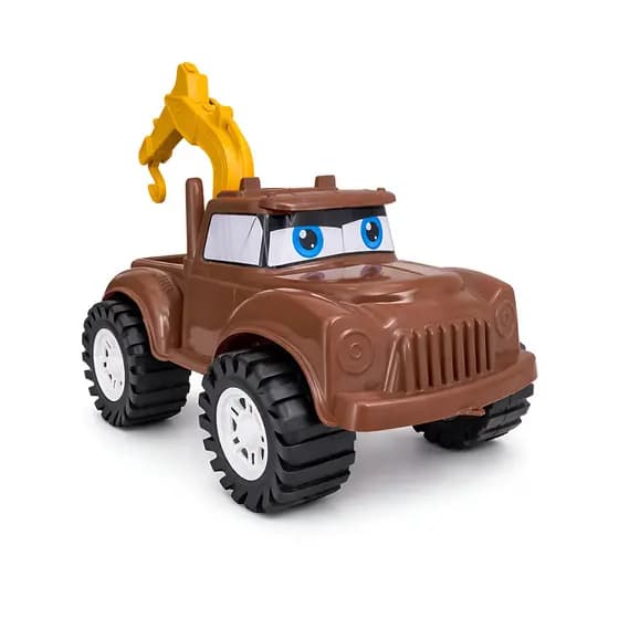 Brinquedo Caminhão Guincho Articulado Carrinho Super Truck de Plástico Tamanho Grande - Marrom