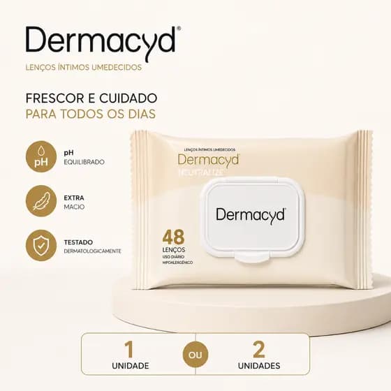Lenços Íntimos Dermacyd 48un 96un Higiene Feminina pH Equilibrado Uso Diário