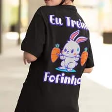 Camisa Feminina Treino Camiseta Fofinho Academia Gymrat Blusinha Algodão Manga Grande Estilo Casual