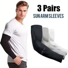 Kit 3 Pares Manga de Braço Seda Sol Gelo – Proteção Solar UV Unissex