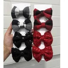 Kit Laço De Cabelo Infantil Lacinho Menina Vermelho Xadrez