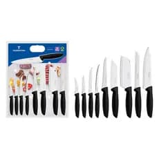 Conjunto De Facas Tramontina Plenus Em Aço Inox 9 Pçs  Preto