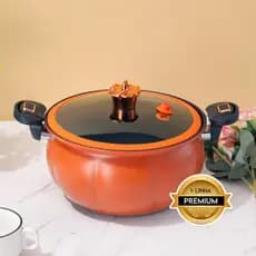 Panela Micro Pressão 8L Caçarola Antiaderente Tampa de Vidro Fogão Indução e Gás