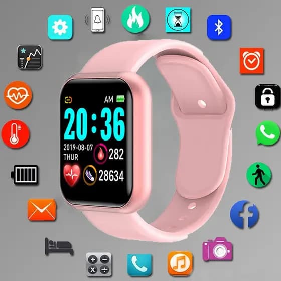 Original Y68 Relógio Esportivo Inteligente Feminino Relógios digital led De Pulso Eletrônico Bluetooth fitness Masculino