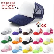 Bonés Trucker Liso Aba Curva P/sublimação Personalização