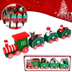 Trem De Brinquedo Decoração Natalina Trenzinho de Madeira