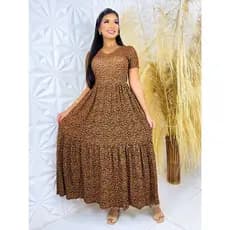 Vestido Longo Manga Curta Moda Evangélica