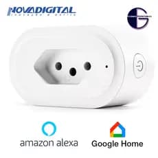 Tomada Inteligente Wi-fi Bivolt 110V-220V App Tuya SmartLife NovaDigital Monitora Consumo de Energia