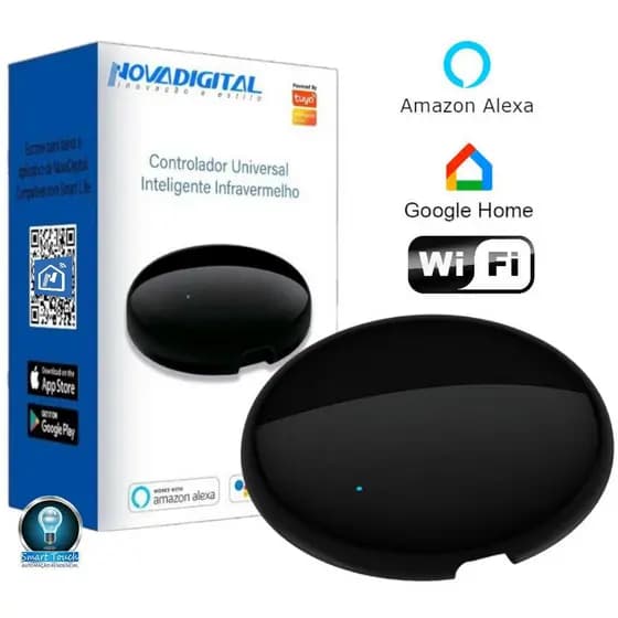 Controle Inteligente Remoto Universal Smart Wi-fi Infravermelho IR App Android Ios / Tuya / Smart Life / Nova Digital