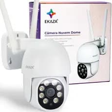 Câmera de Segurança Externa Ip65 Wi-fi Visão Noturna Áudio Giratória Dome Com Sensor Smartlife Alexa