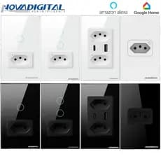 Interruptor Tomada Inteligente Wi-fi Com Usb Dupla NovaDigital Automação Residencial Smartlife Alexa