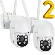 Kit Câmeras De Segurança Externa Wi-fi Visão Noturna Áudio Giratória Dome Com Sensor Smartlife Alexa