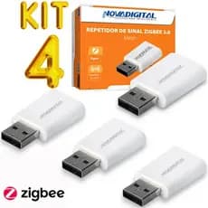 Kit Repetidor De Sinal Extensor Amplificador Rede Zigbee Usb Nova Digital Automação Tuya Smartlife