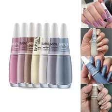 Kit 7 Esmaltes Impala Tons de Inverno A Cor da Sua Moda Cremoso Manicure
