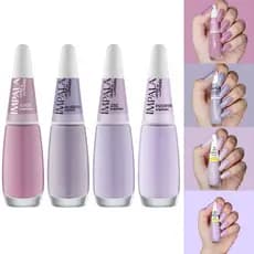 Kit 4 Esmaltes Impala Tons Lilás Pastel Esmalte 8ml